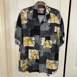CLEARANCE Caribbean Joe Casual Button Down Shirt with Tropical Floral Design
